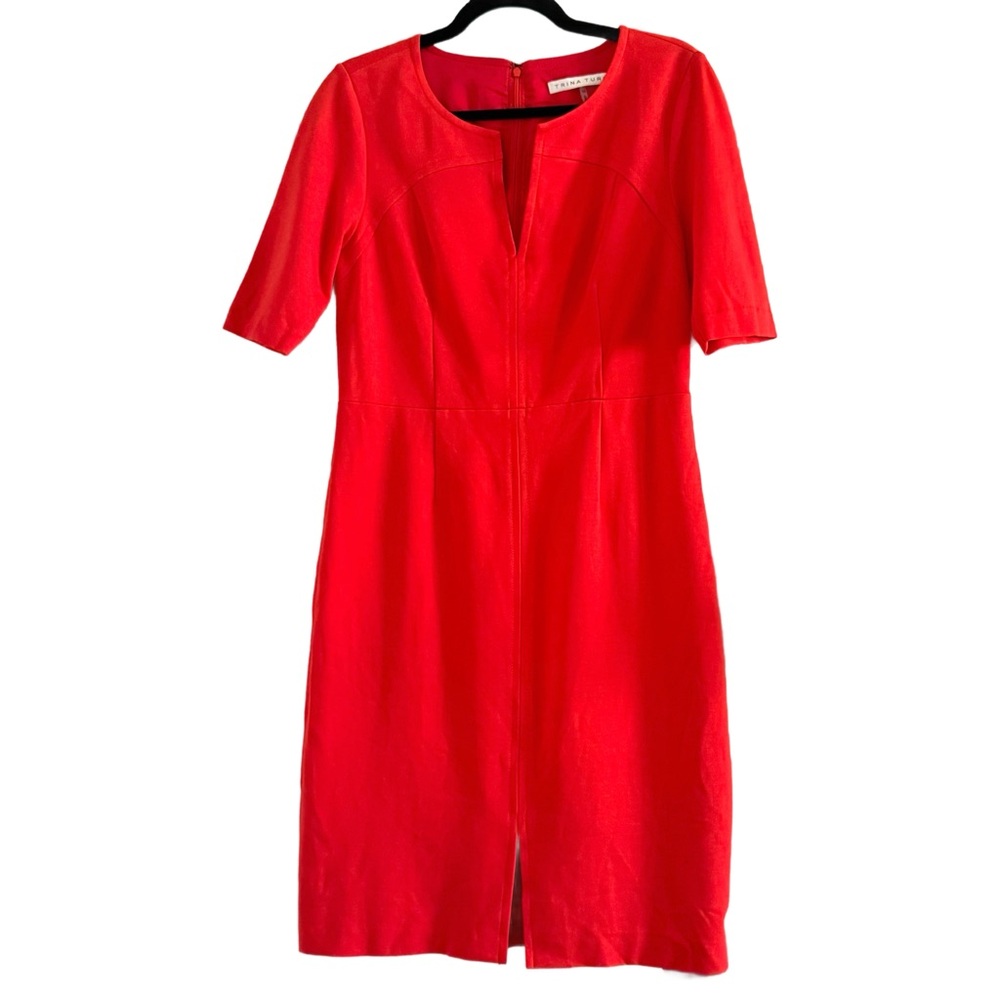 Trina Turk Orange/Red Sheath Dress Size 10